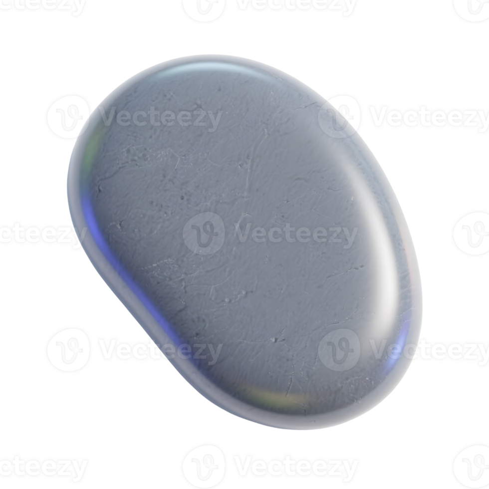 Smooth gray stone pebble isolated on transparent background png