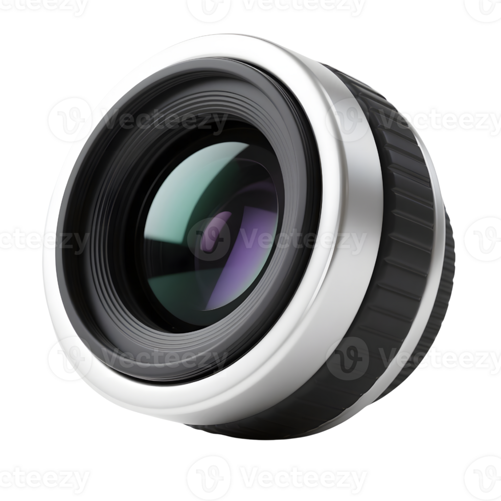 A camera lens isolated on transparent background shows optical precision png