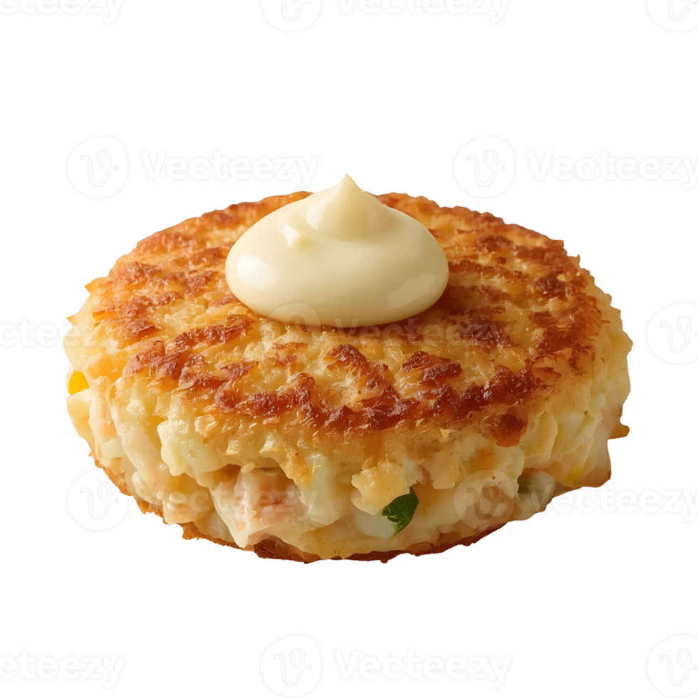 Fishcake with mayonnaise isolated on transparent background png