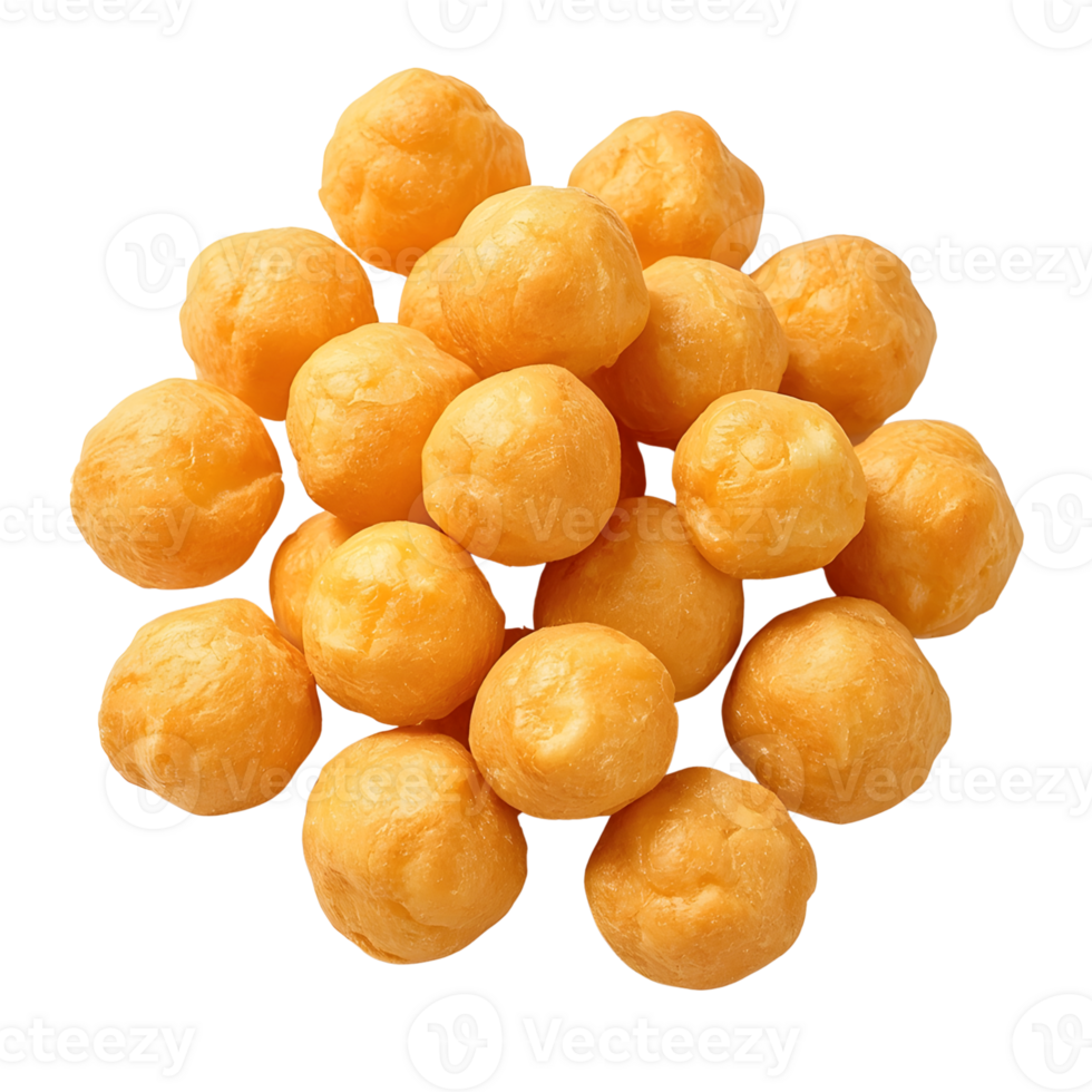 A pile of doughnut holes isolated on transparent background png