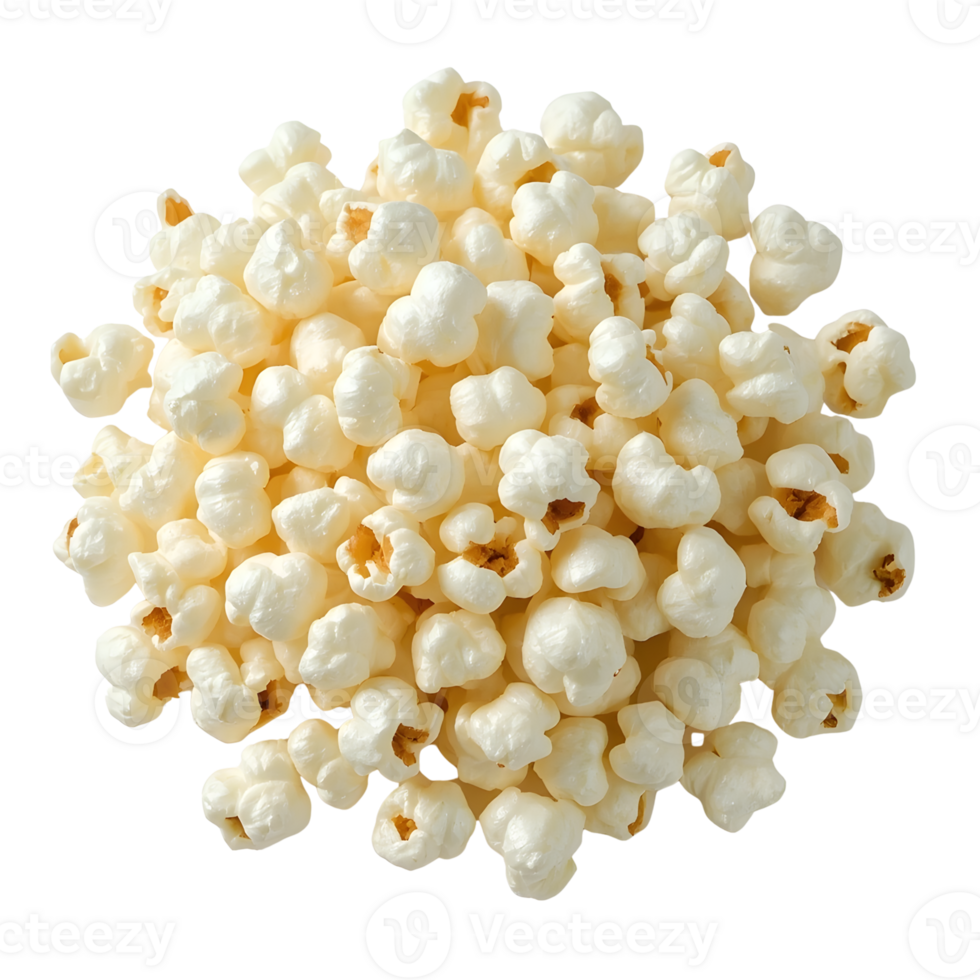 A pile of popcorn isolated on transparent background png