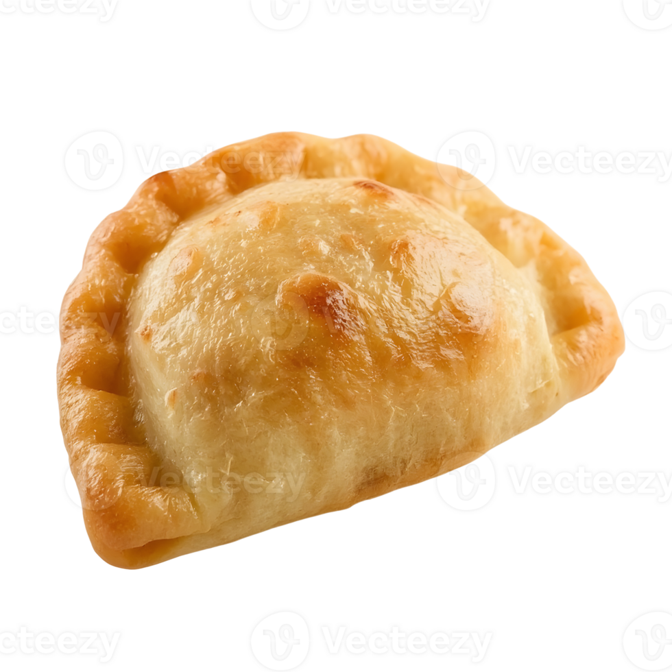 A light golden baked empanada isolated on transparent background png