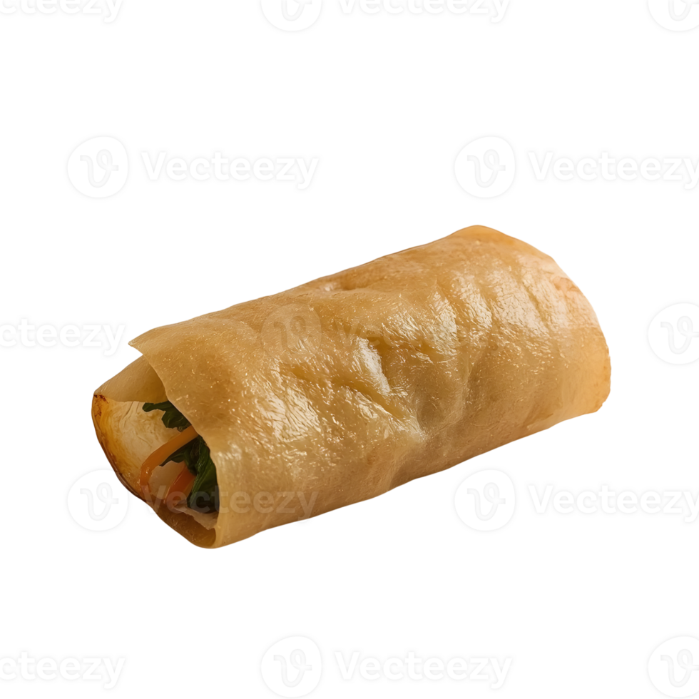 A single spring roll isolated on transparent background png