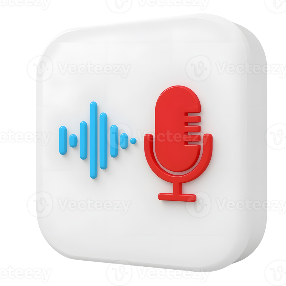 A microphone and sound wave isolated on transparent background png