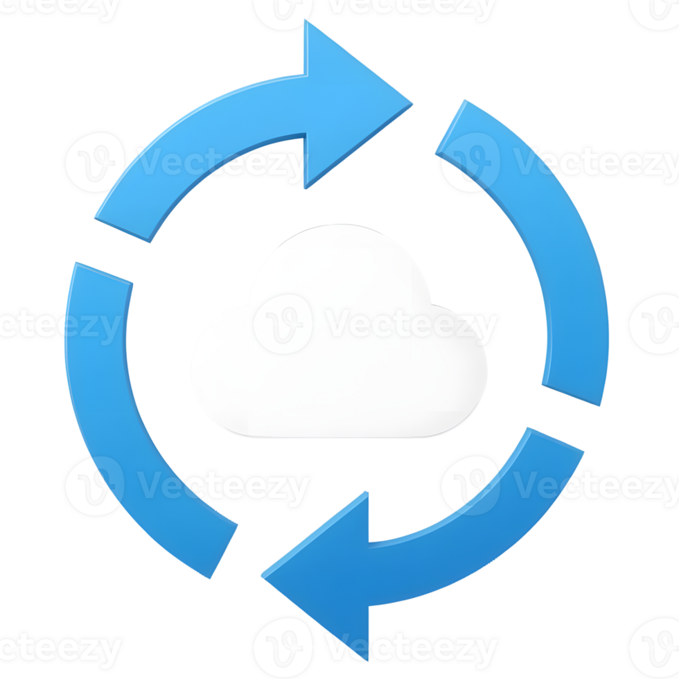A cloud sync icon isolated on transparent background png