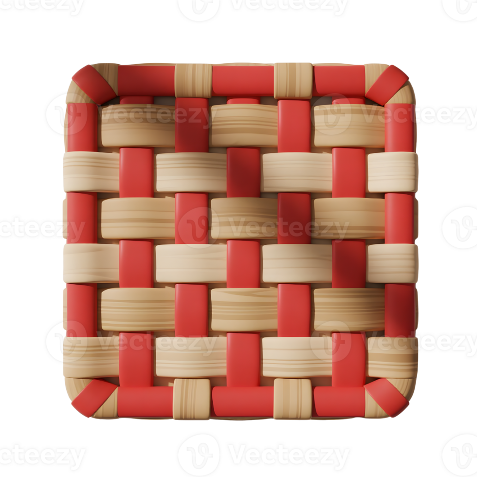 A woven basket texture isolated on transparent background png