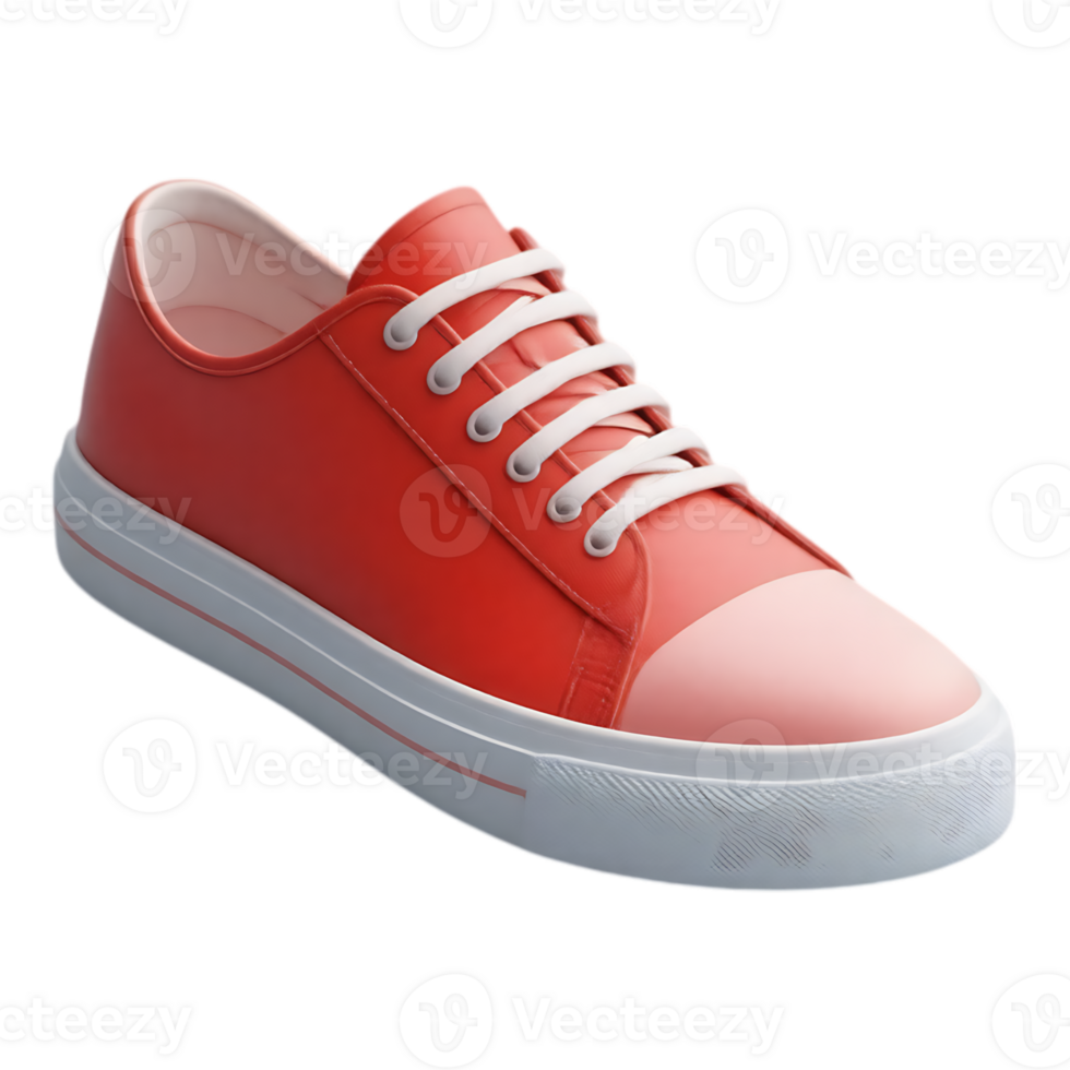 Red Canvas Sneaker with White Laces png