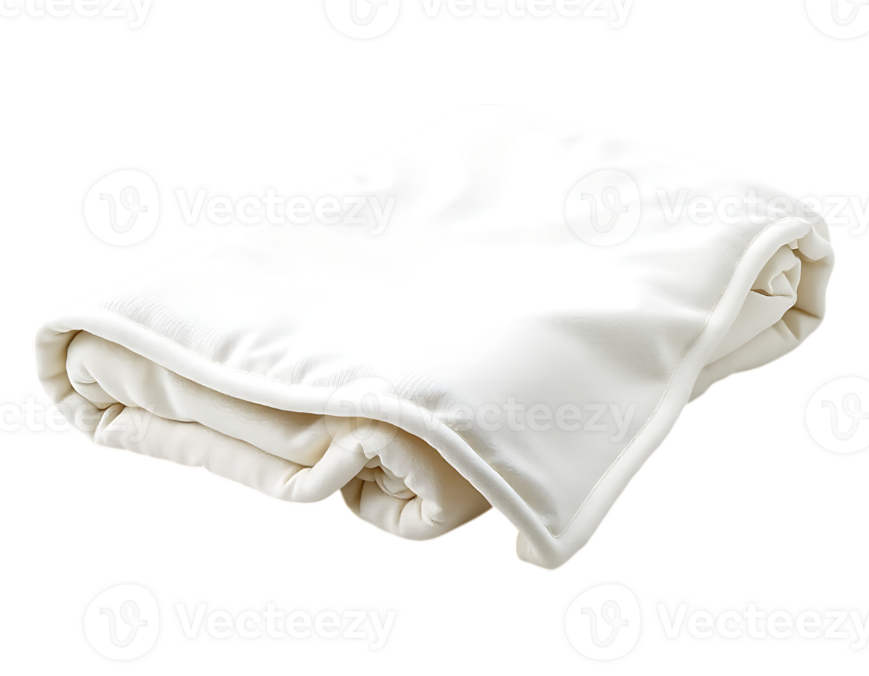 Folded white blanket on a transparent background png