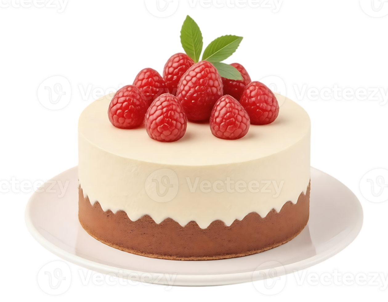 Delicious Raspberry Cake on a Plate png