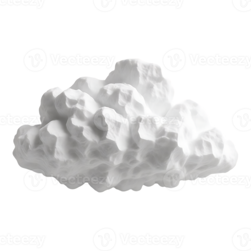 Realistic 3D Render of a Fluffy White Cloud png