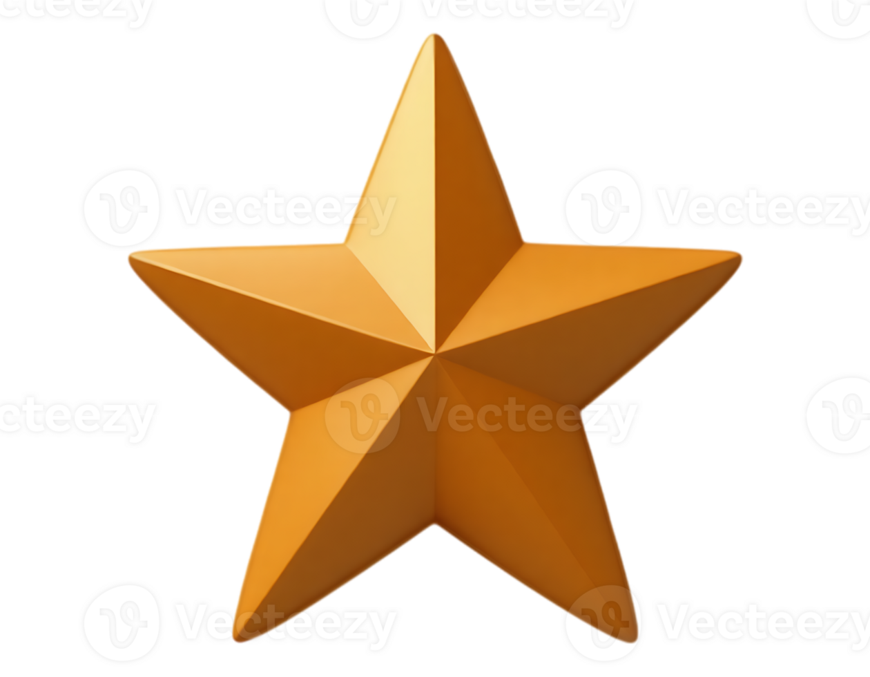 Golden Star on Transparent Background png