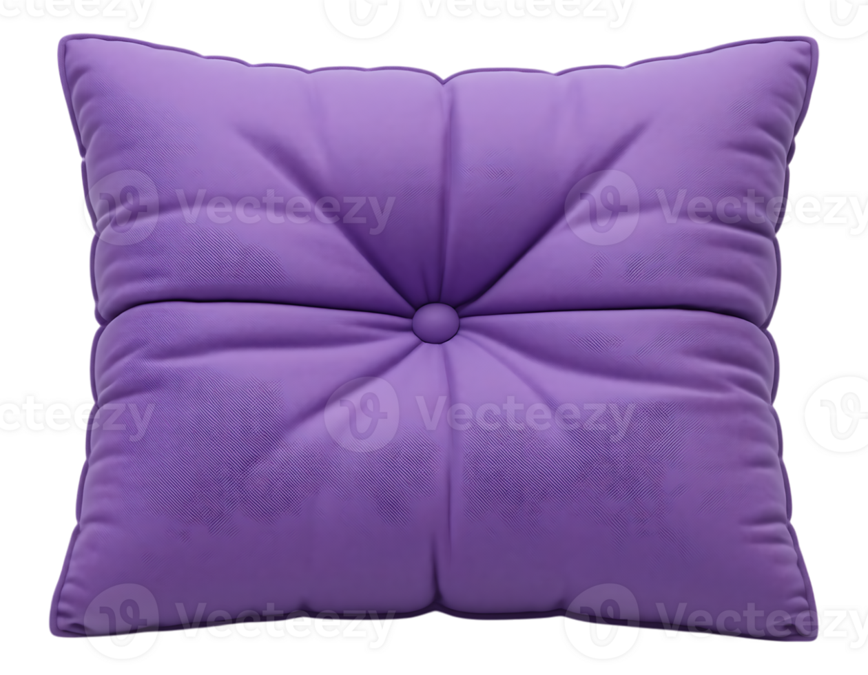 Close-up of a luxurious square purple pillow with button tufting png