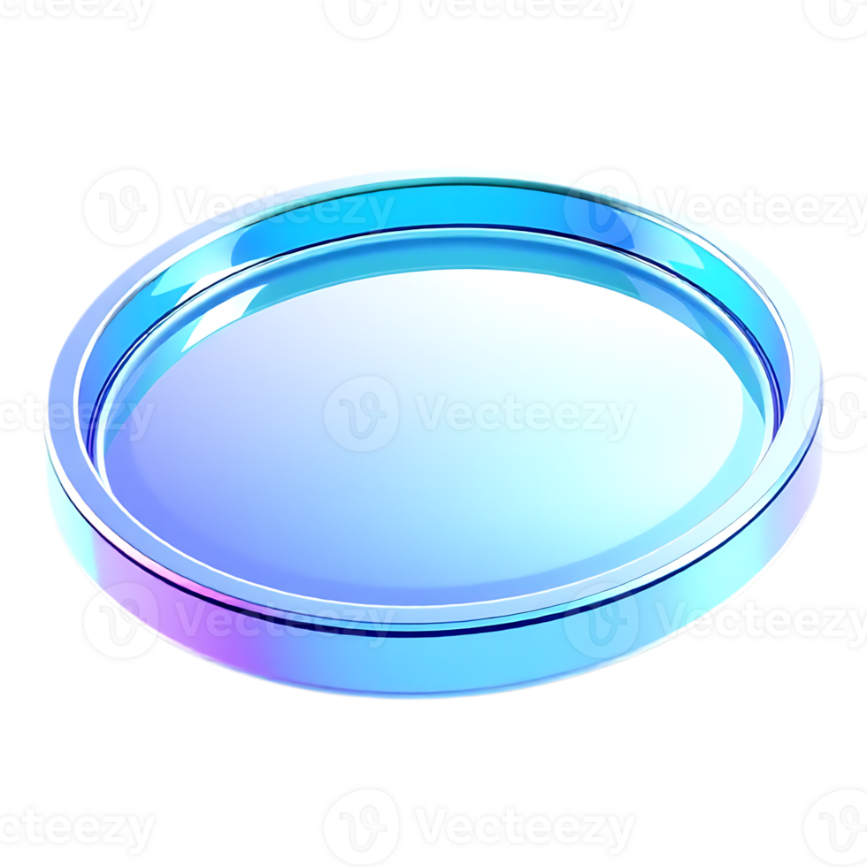 Holographic 3D Coin Render with Metallic Ring png