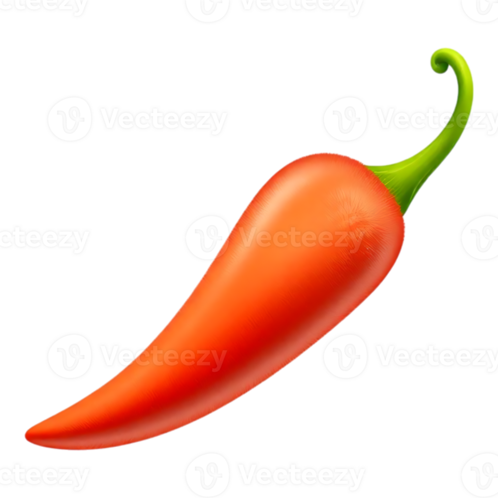Vibrant Red Chili Pepper Isolated on Transparent Background png