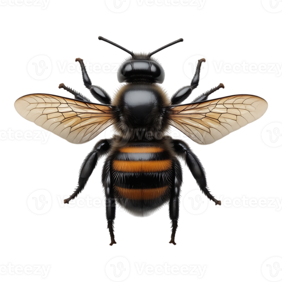 Detailed Realistic Bumblebee Isolated on Transparent Background png
