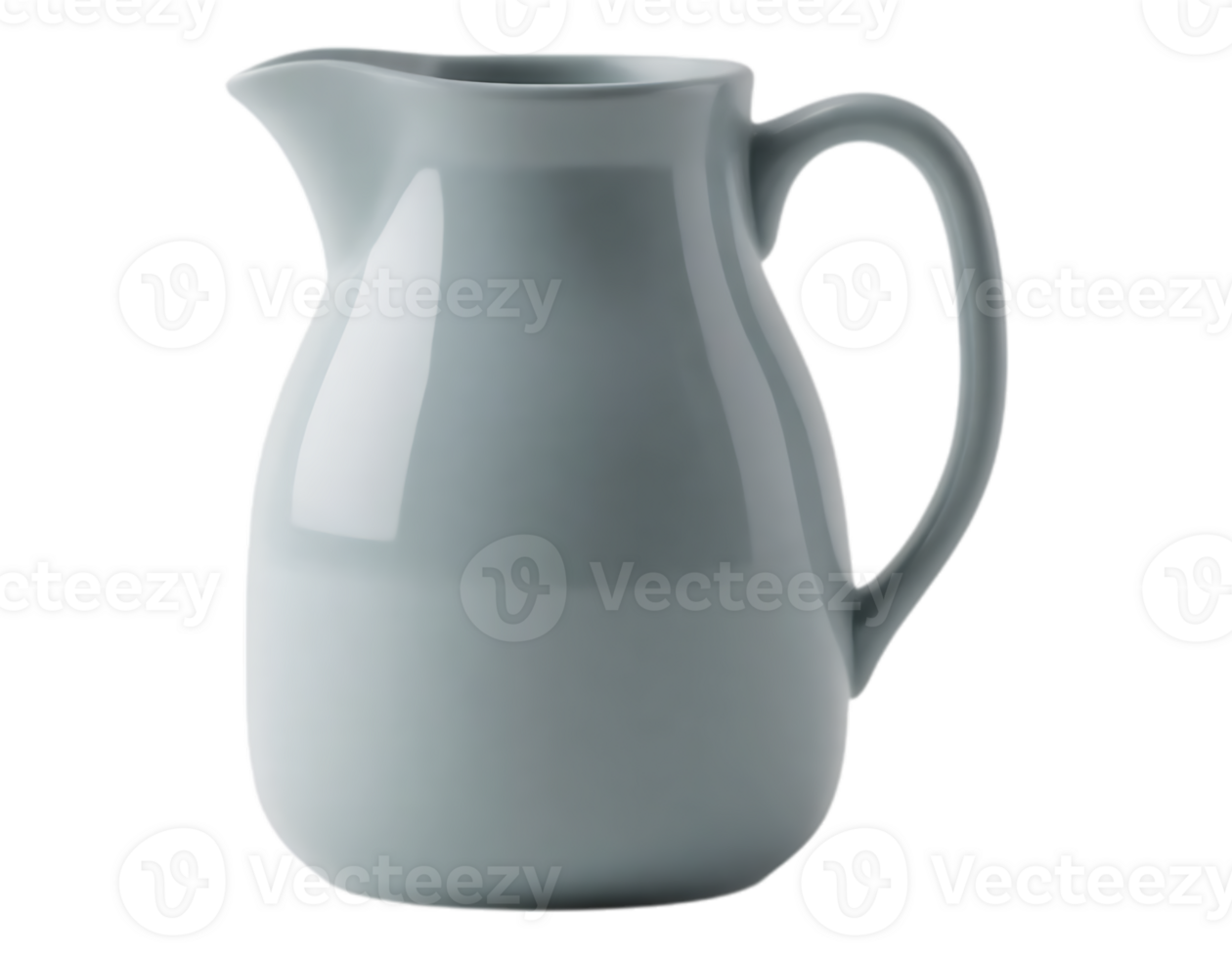 Elegant Grey Ceramic Pitcher Isolated on a Transparent Background png