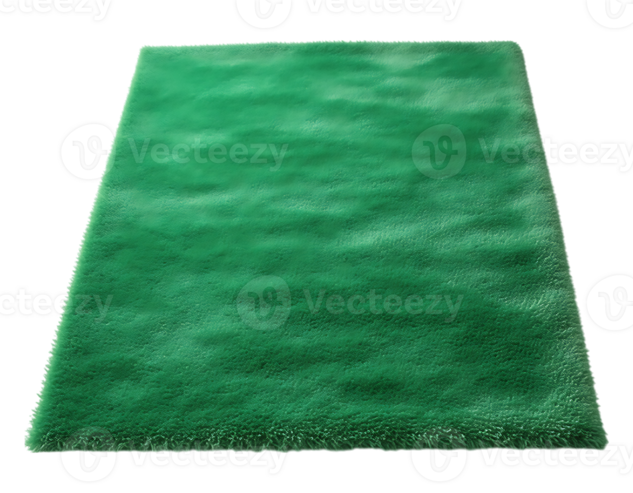 Green Fluffy Carpet on Transparent Background png
