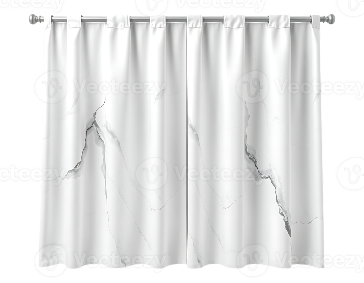 White Marble Print Curtains on a Transparent Background png