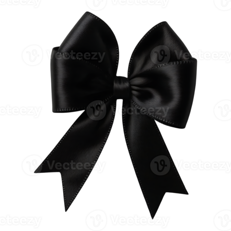 Elegant Black Satin Bow png