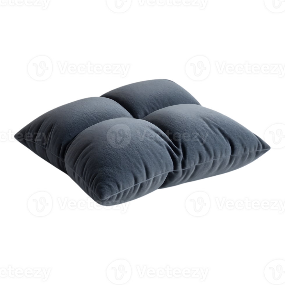 Blue Square Pillow Isolated on Transparent Background png