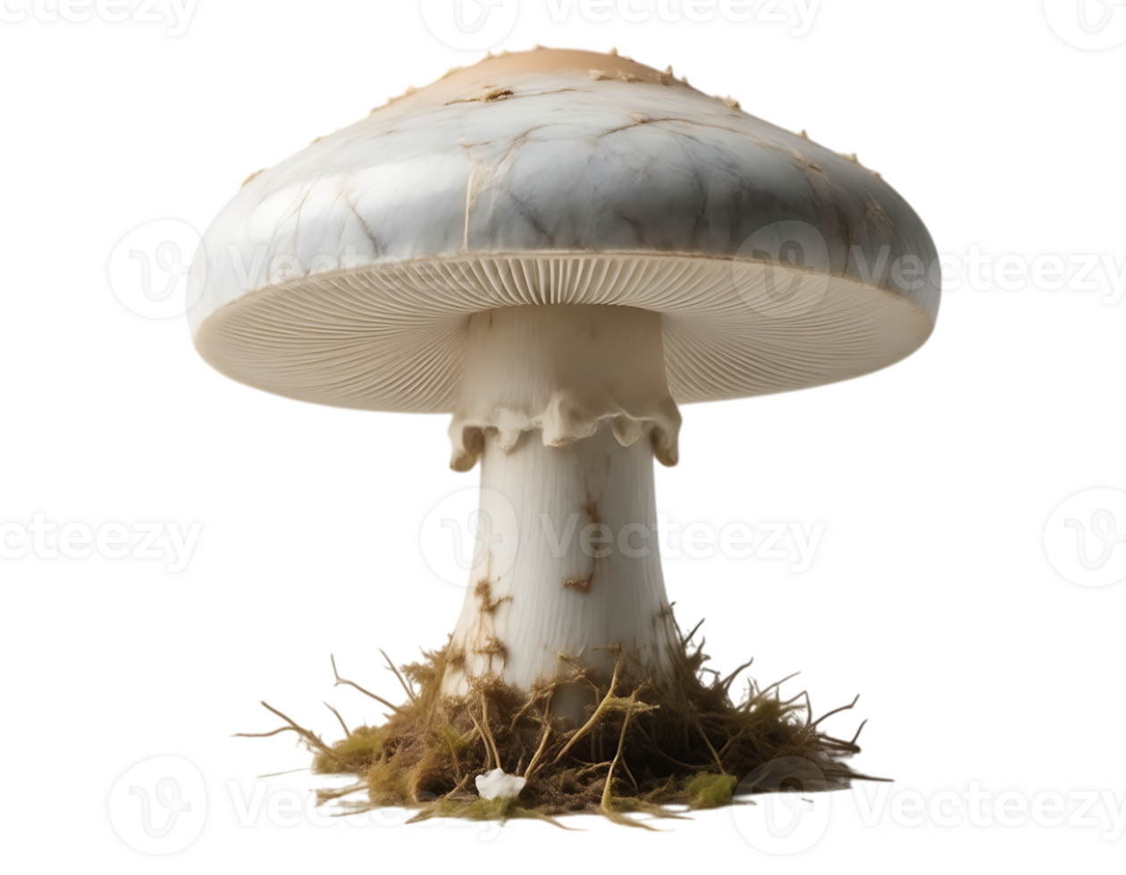 White Mushroom with a Wide Cap png