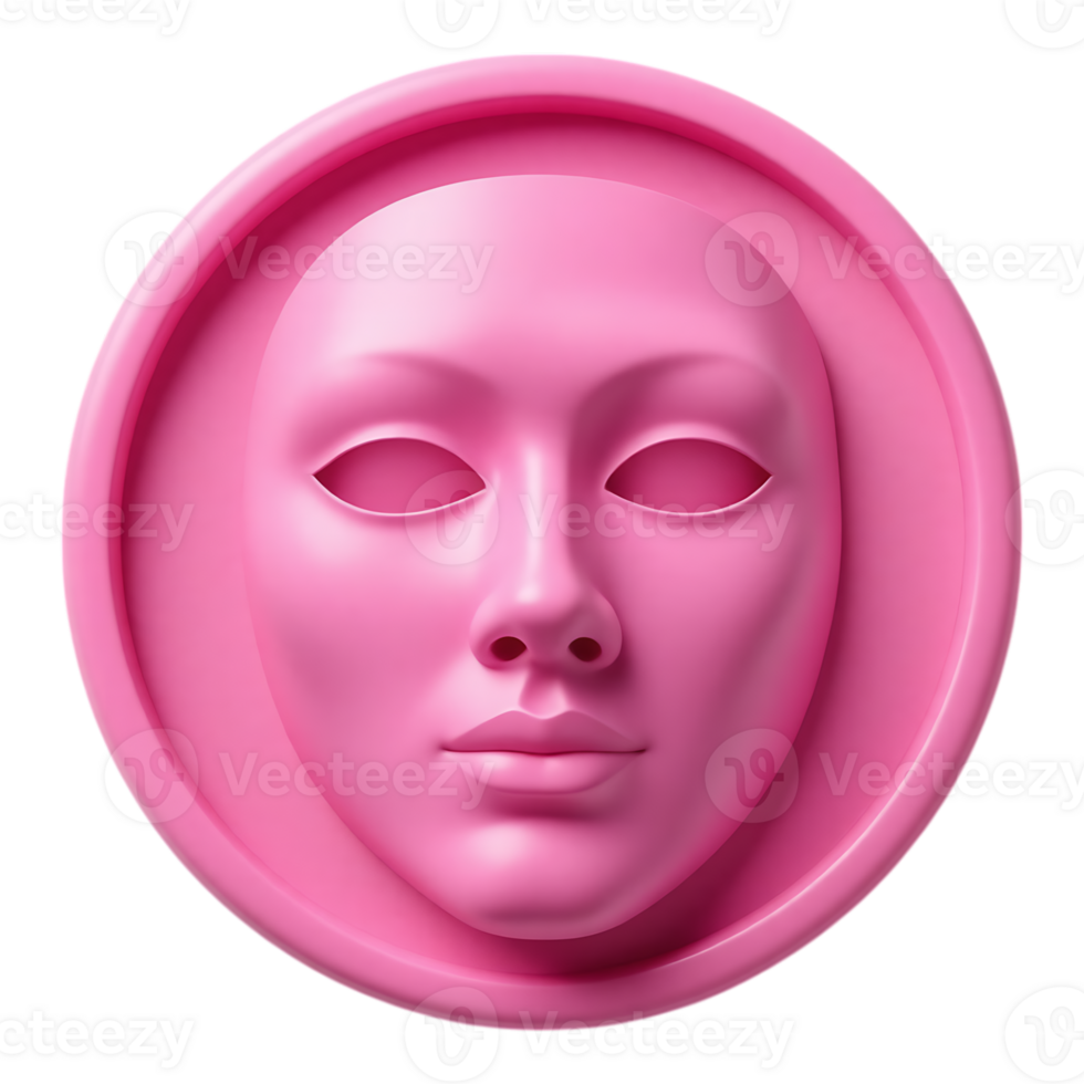 Pink Mask in a Circular Frame png