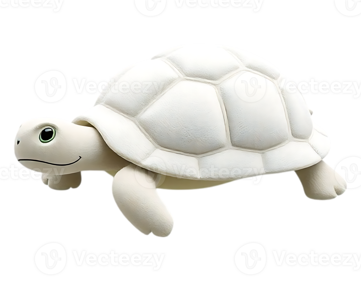 3D Cartoon White Turtle png