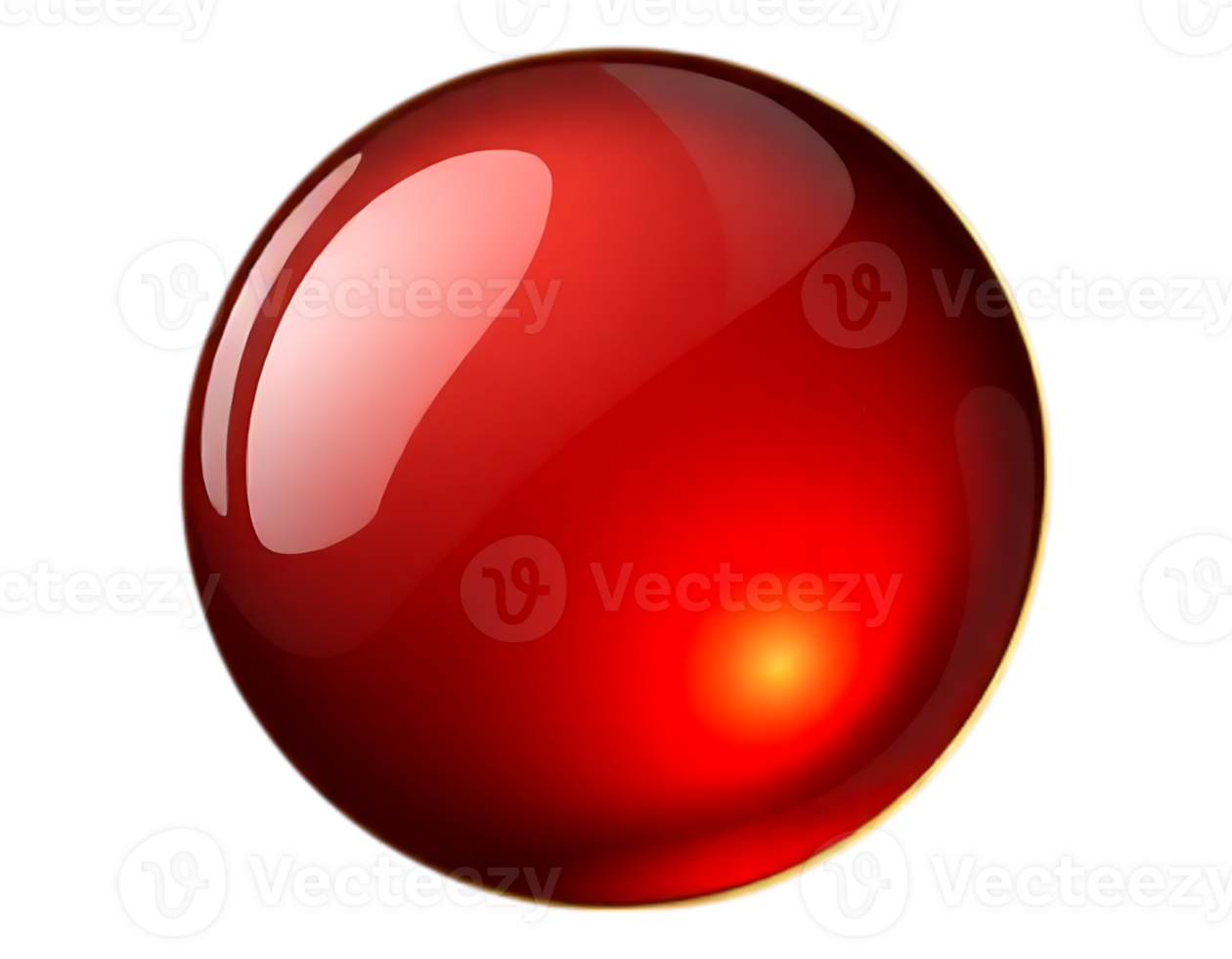 A glossy red sphere with highlights and transparent background. png