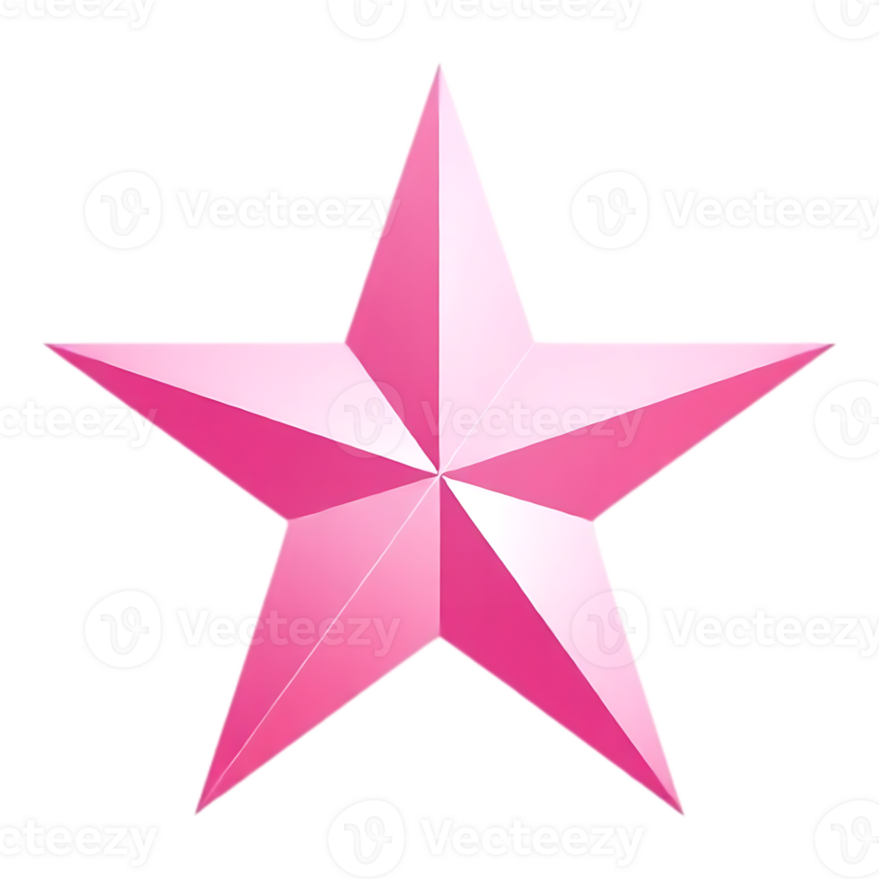 Pink Five-Pointed Star on Transparent Background png