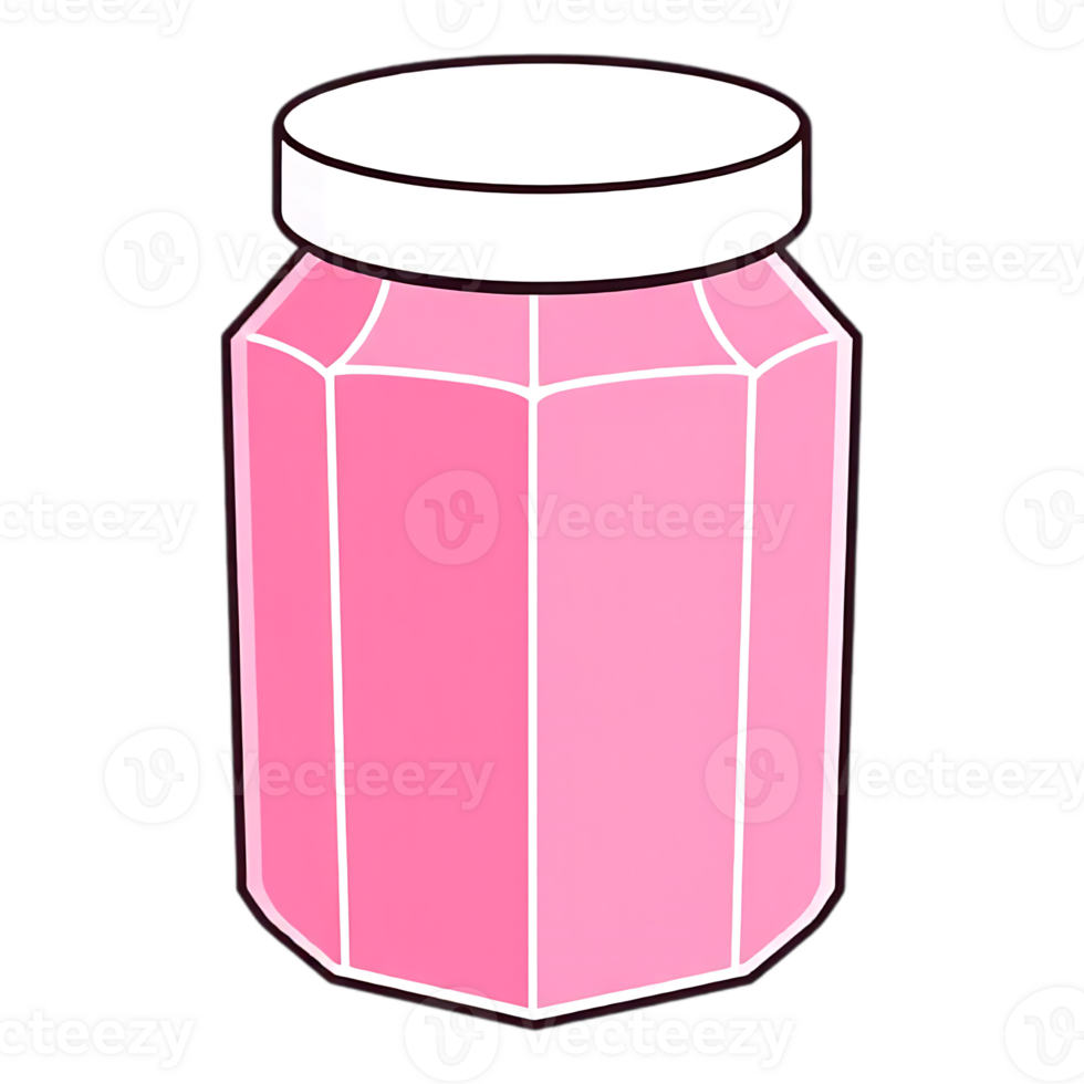 Pink jar with a white lid png