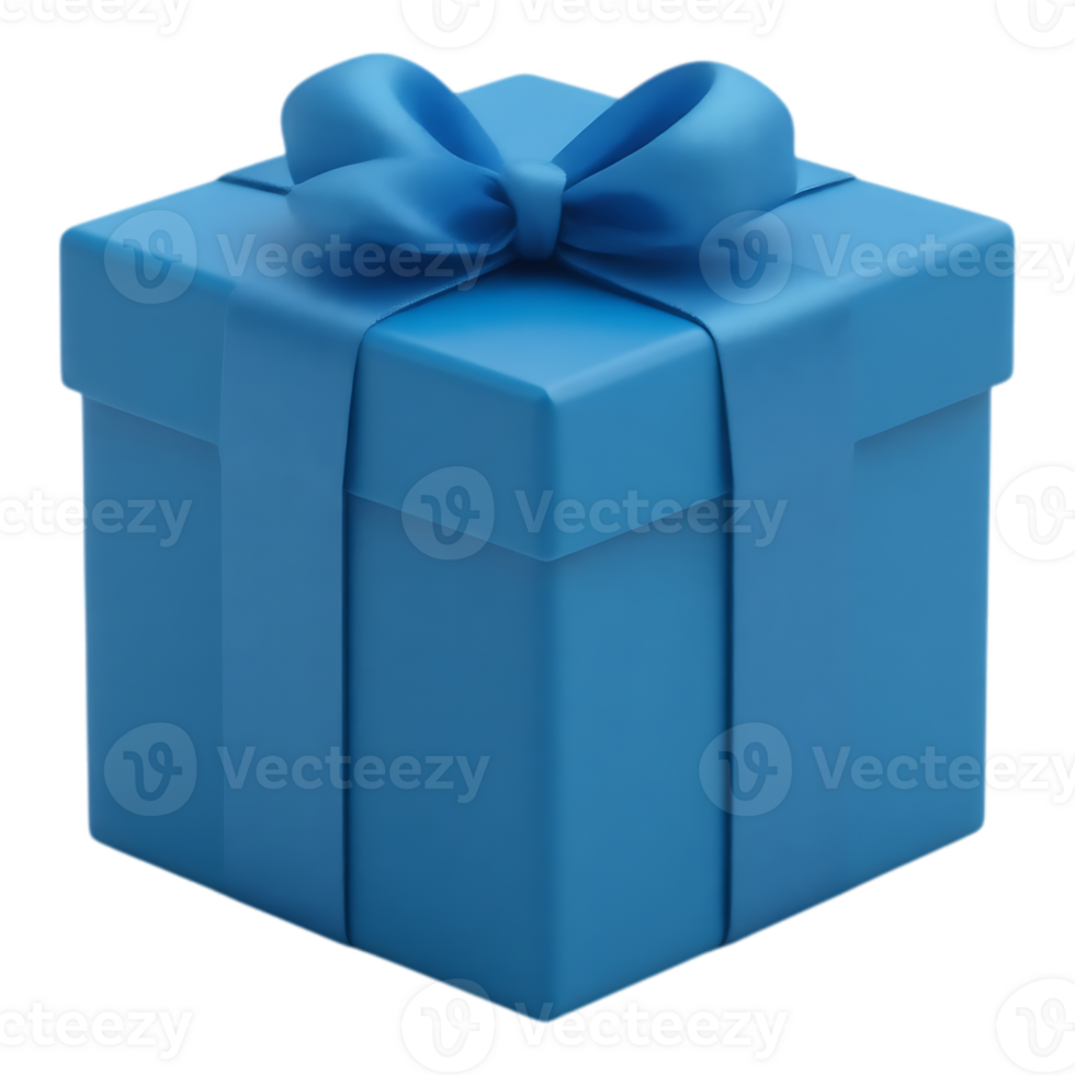 Blue Gift Box with a Bow png