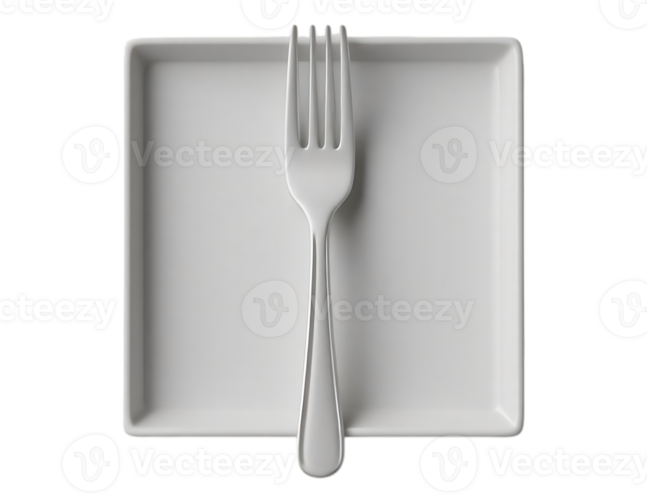Fork and Plate on Transparent Background png