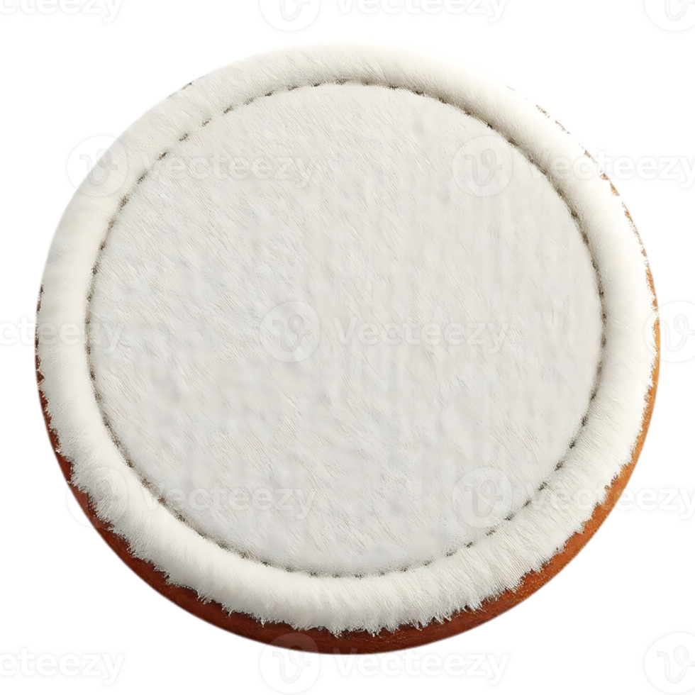 A round cookie with white furry frosting. png