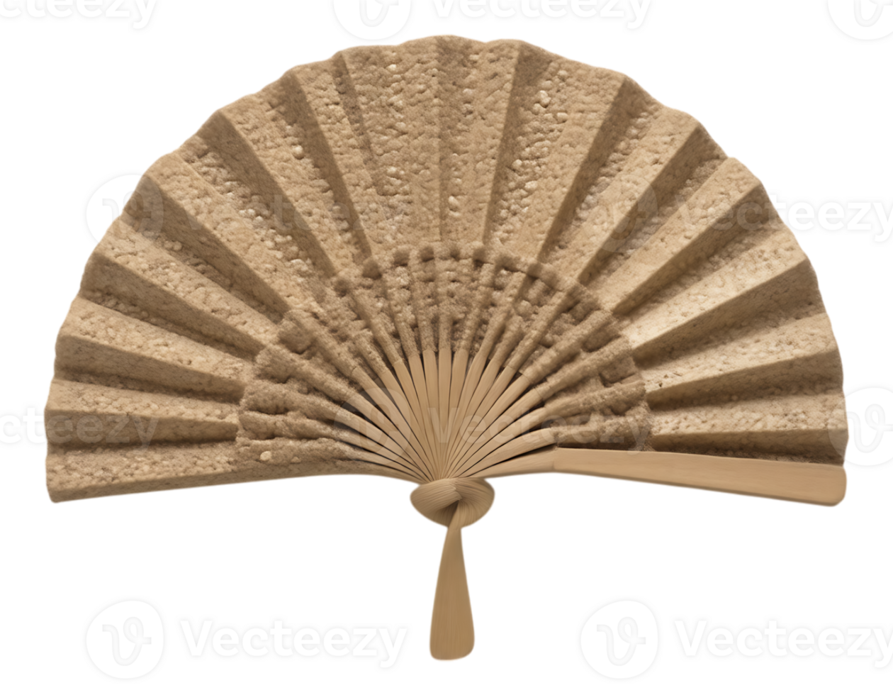 Close-up of an open beige folding fan png