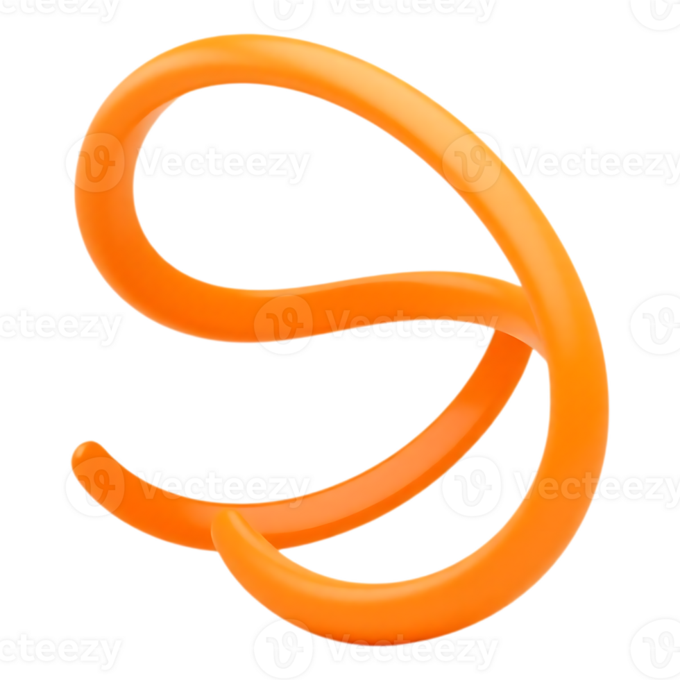 Vibrant Orange 3D Looping Shape png