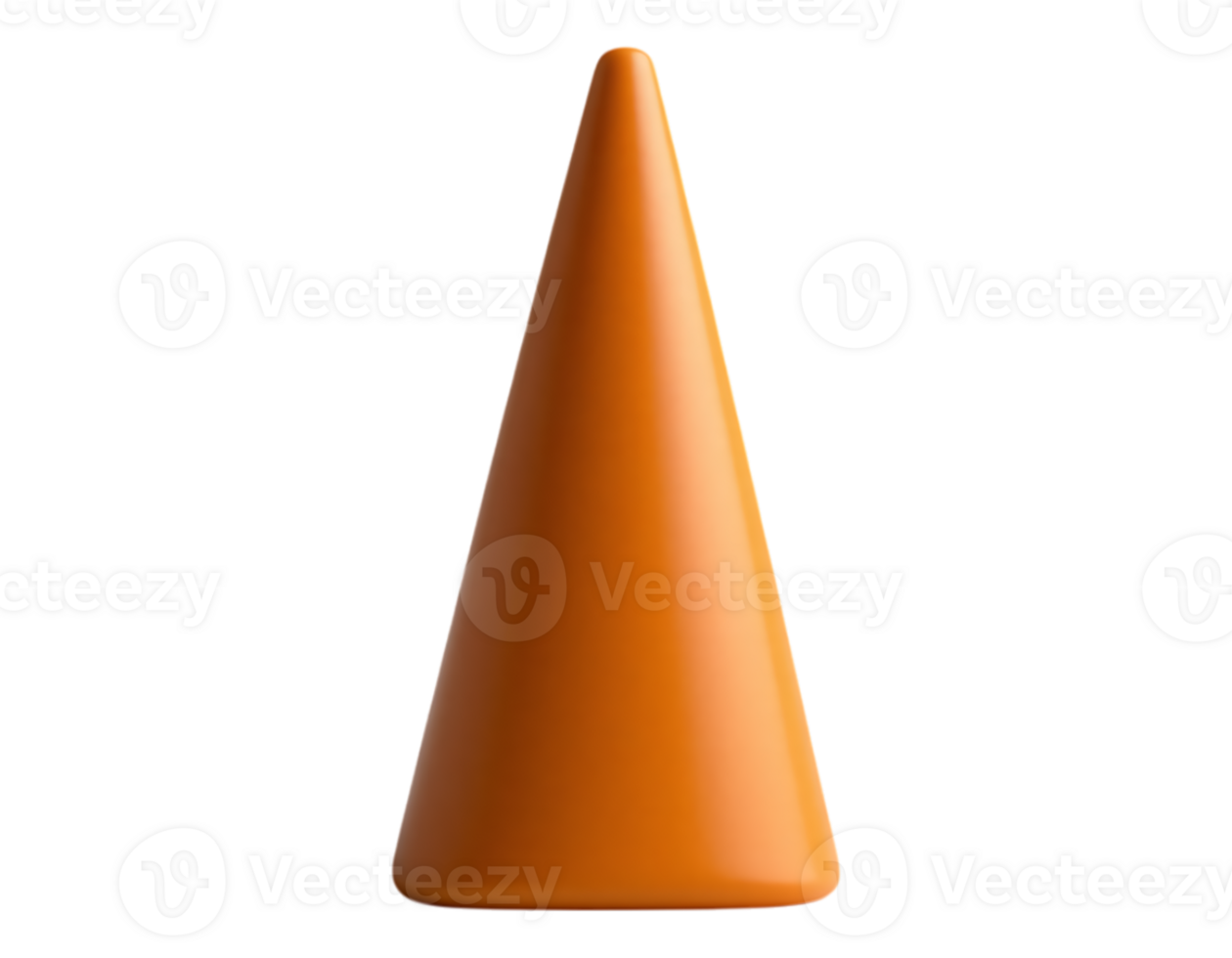 Realistic 3D Render of an Orange Traffic Cone png