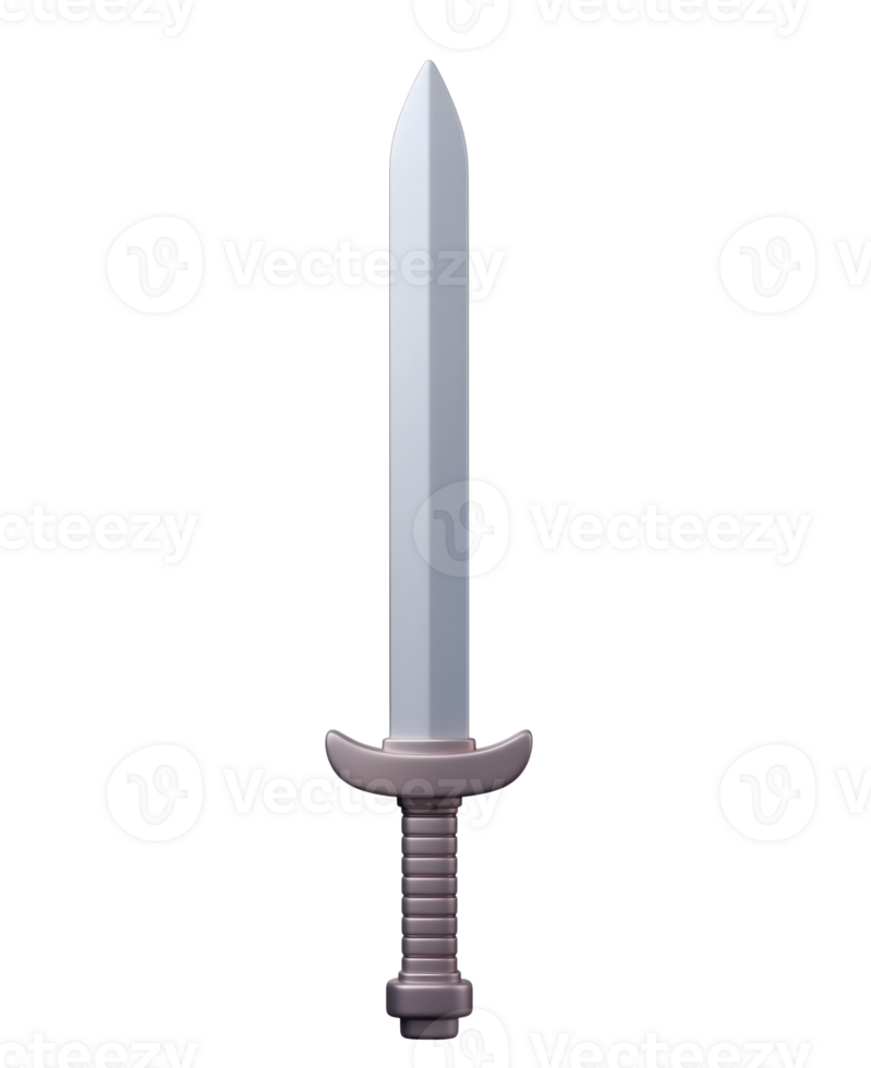 Sword minimalist 3D rendering in a soft and smooth renderer png