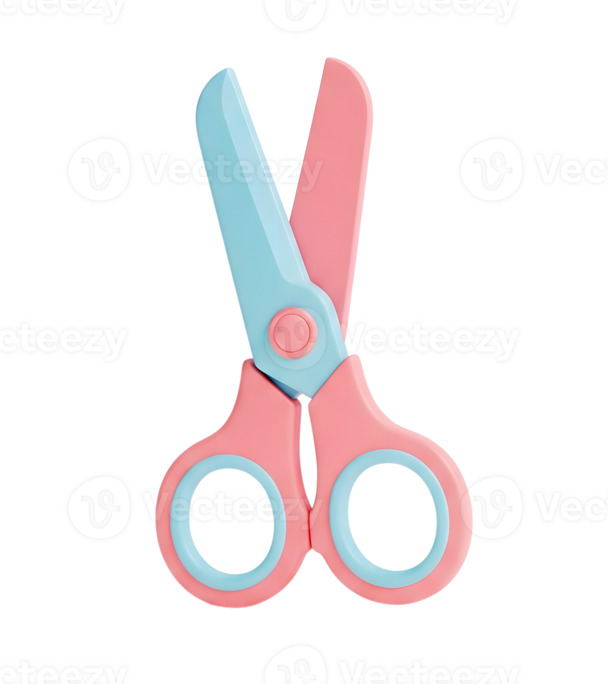 Scissors minimalist 3D rendering in a soft and smooth renderer png
