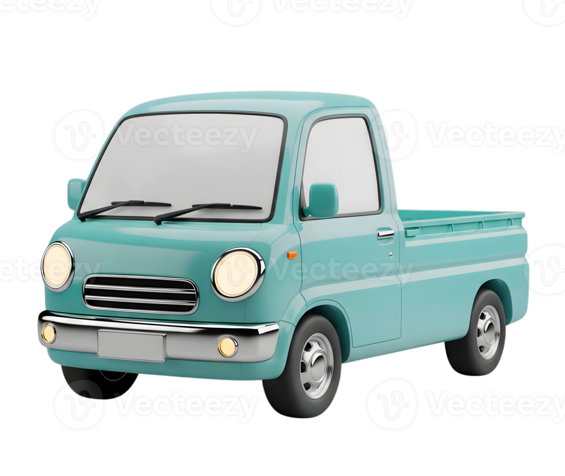 Pickup truck minimalist 3D rendering in a soft and smooth renderer png