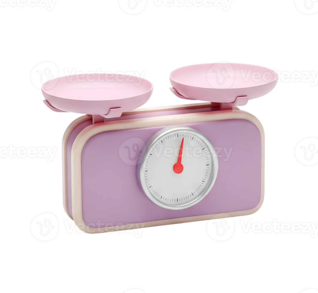 Kitchen weighing scale minimalist 3D rendering and smooth renderer png