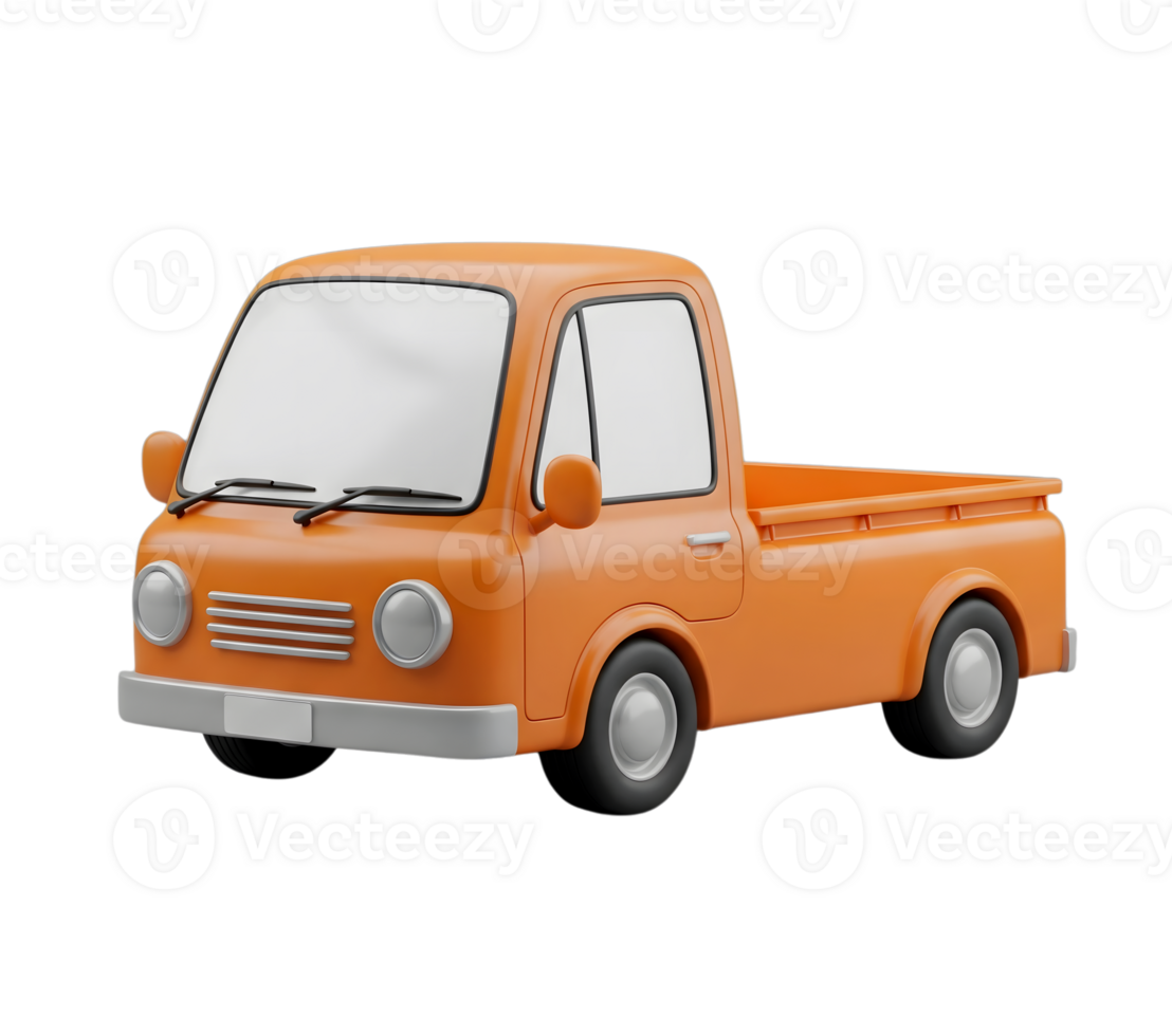 Pickup truck minimalist 3D rendering a soft and smooth renderer png