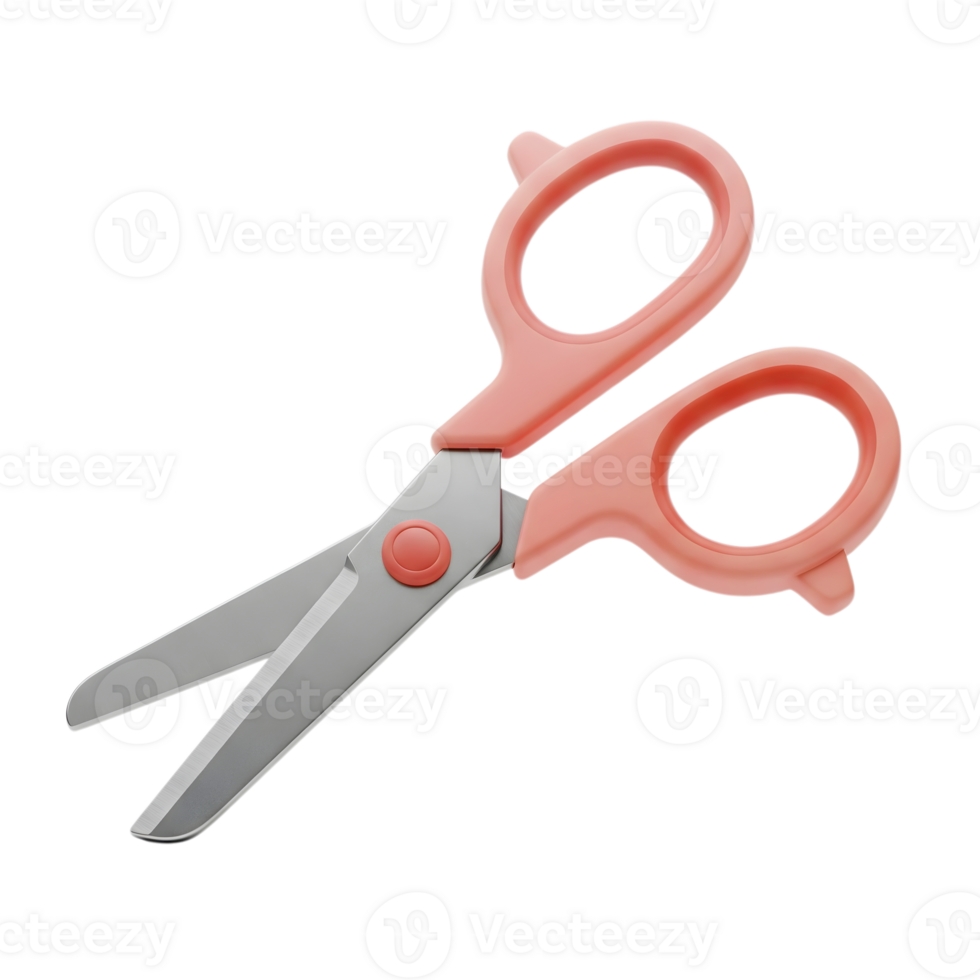 Scissors minimalist 3D rendering a soft and smooth renderer png