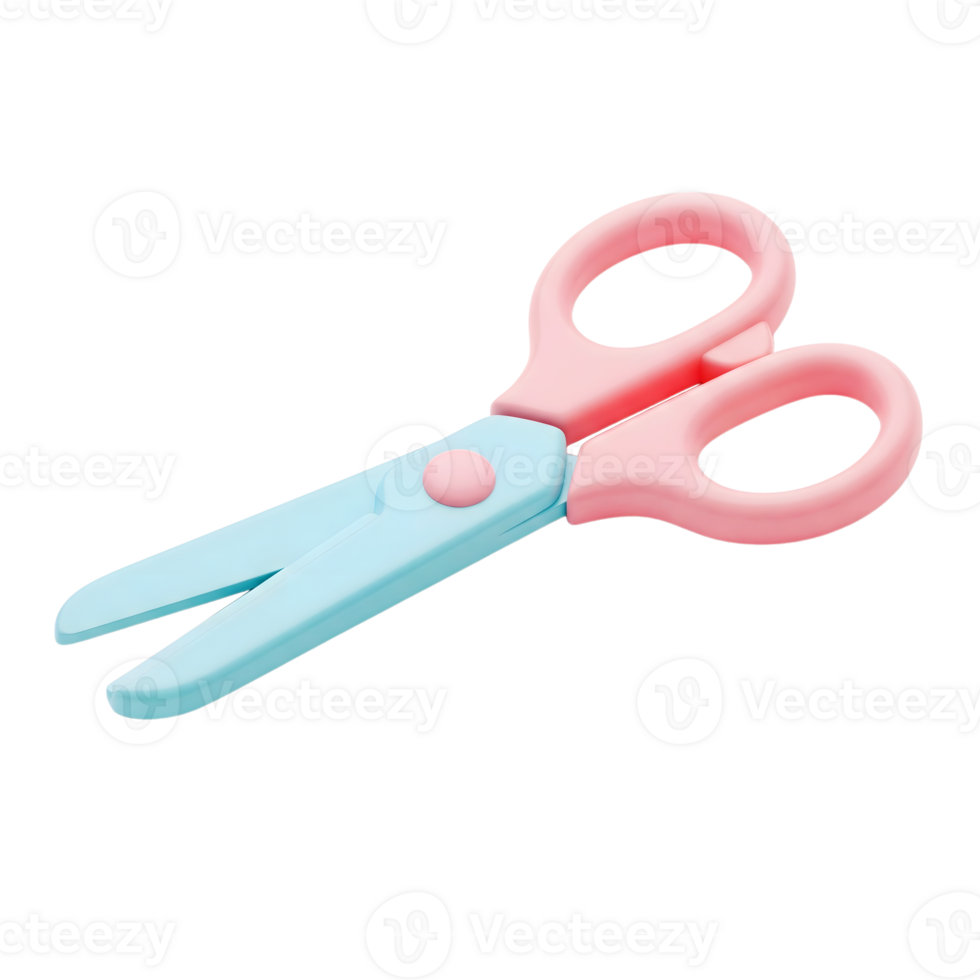 Scissors minimalist 3D rendering soft and smooth renderer png