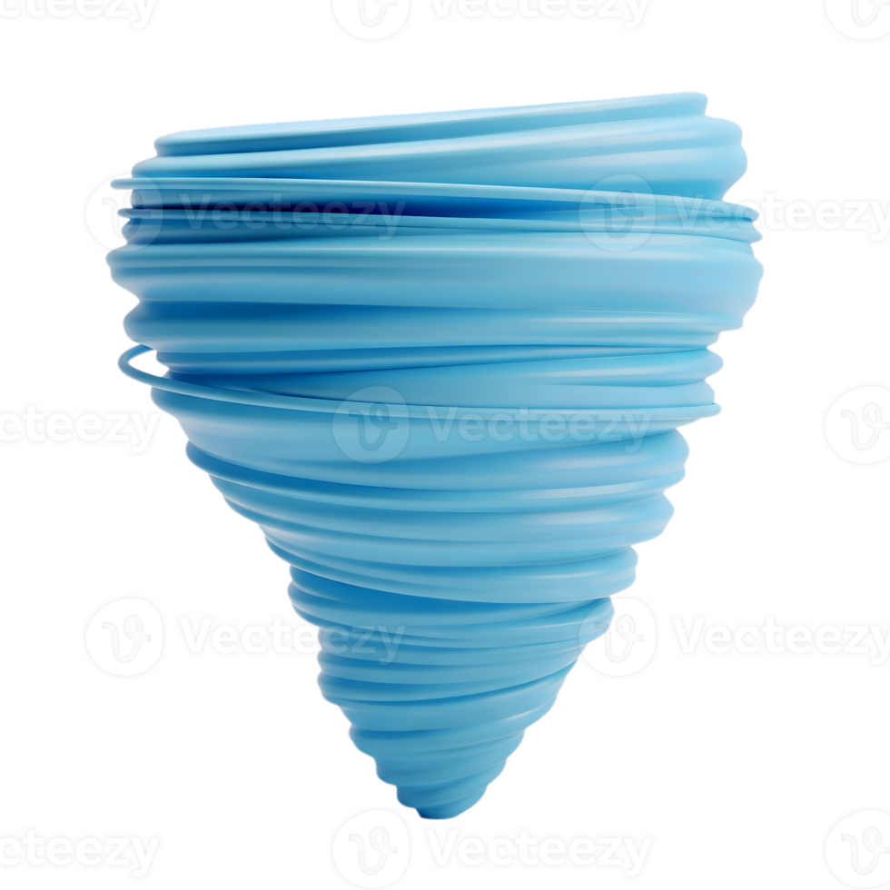 Tornado minimalist 3D rendering in a soft and smooth renderer png