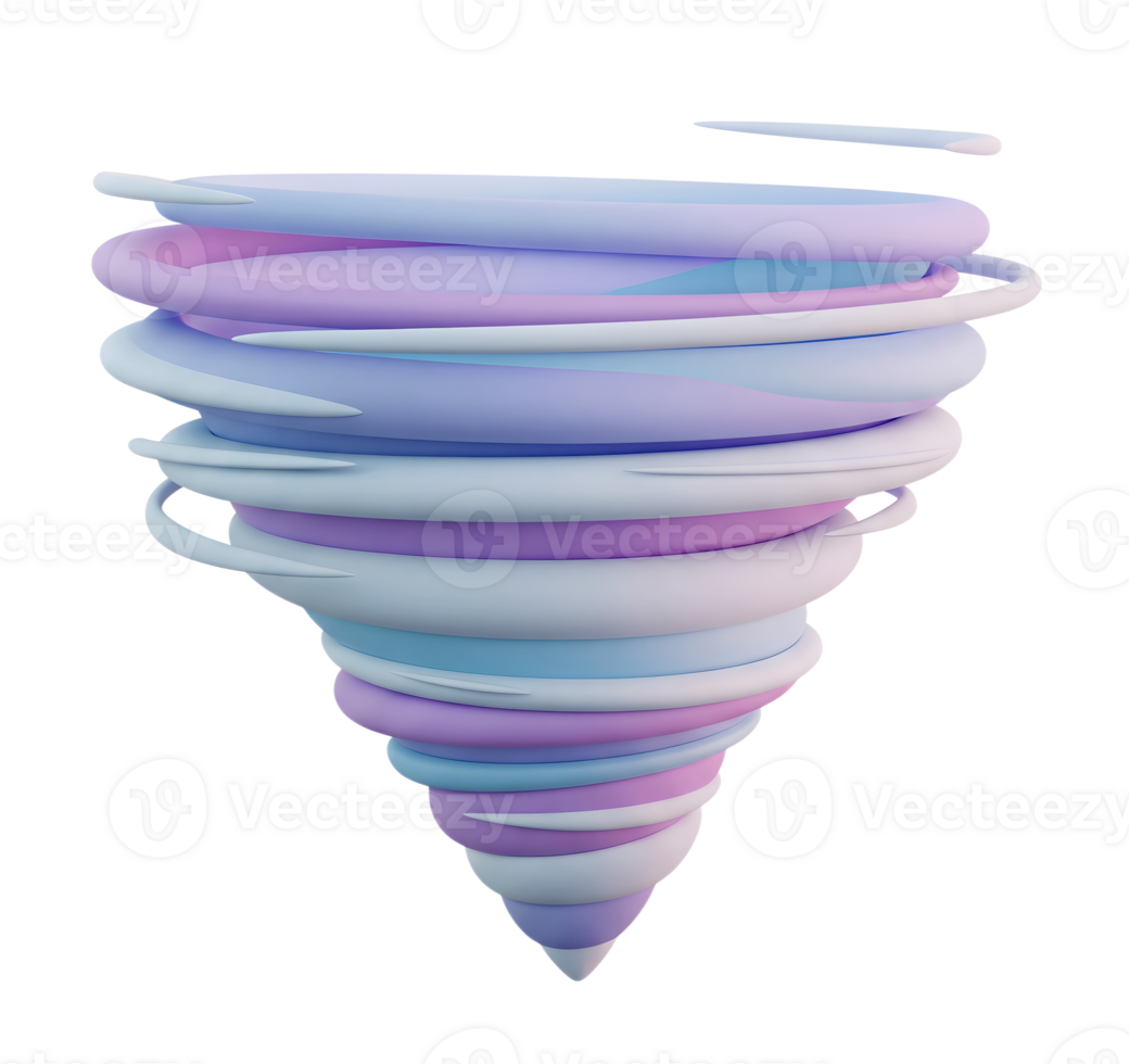 Tornado minimalist 3D rendering smooth renderer png