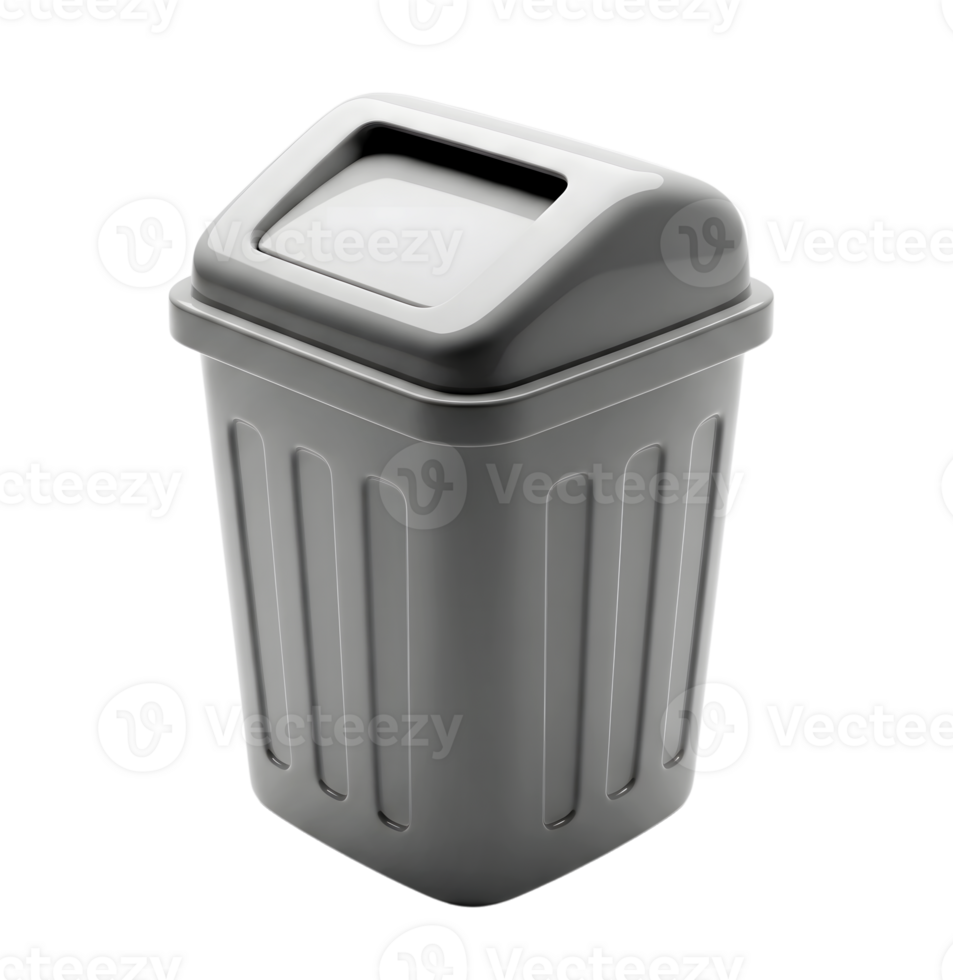 Trash can minimalist 3D rendering in a soft and smooth renderer png