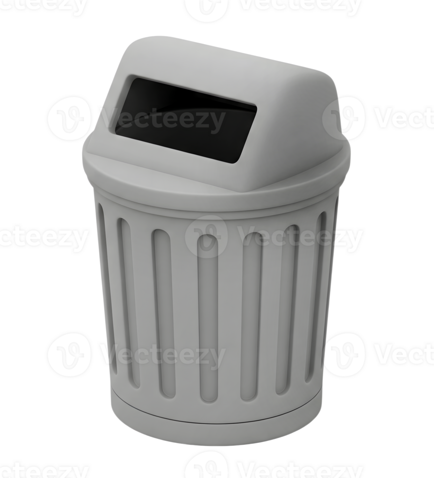 Trash can minimalist 3D rendering a soft and smooth renderer png