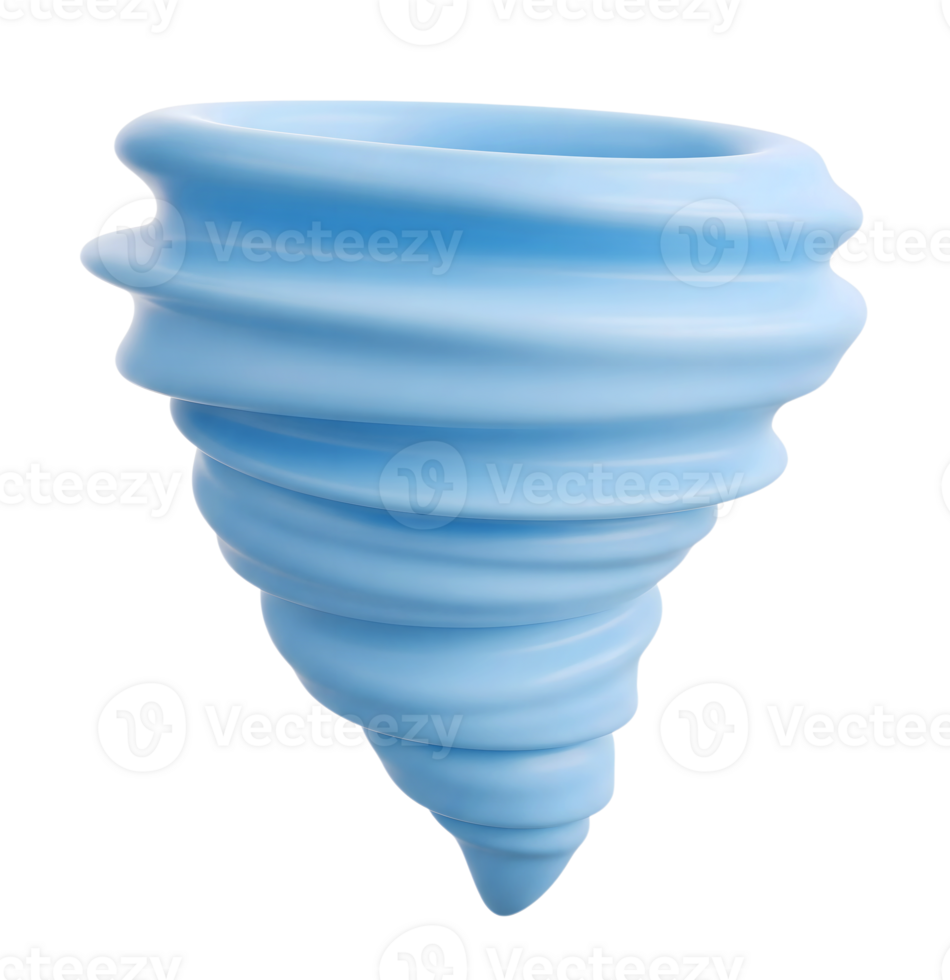 Tornado minimalist 3D rendering and smooth renderer png