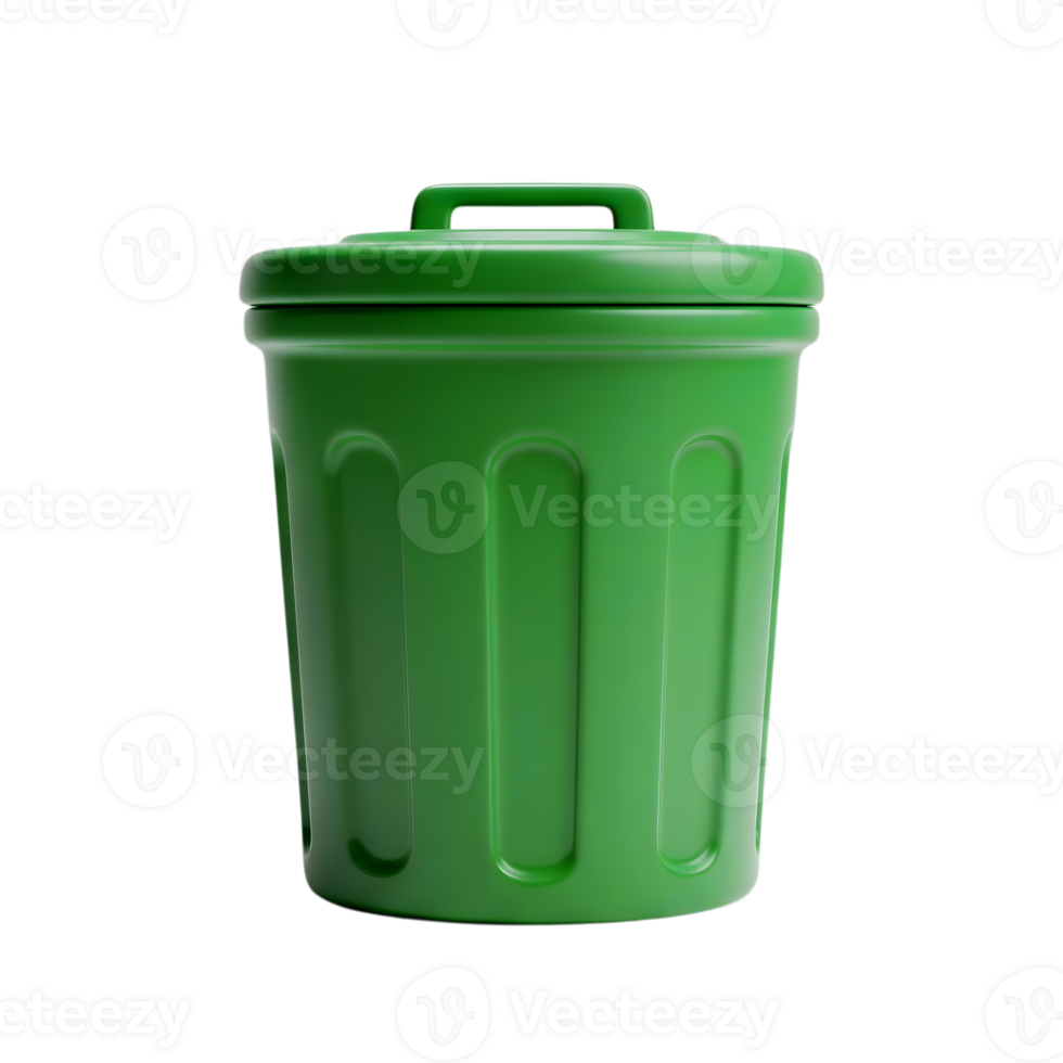 Trash can minimalist 3D rendering and smooth renderer png