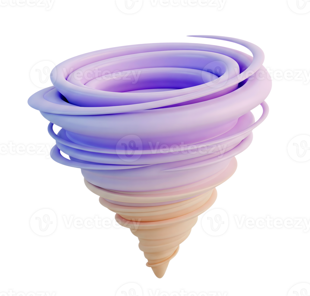 Tornado minimalist 3D rendering a soft and smooth renderer png